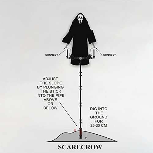 Skull Screaming Scarecrow Halloween Decor